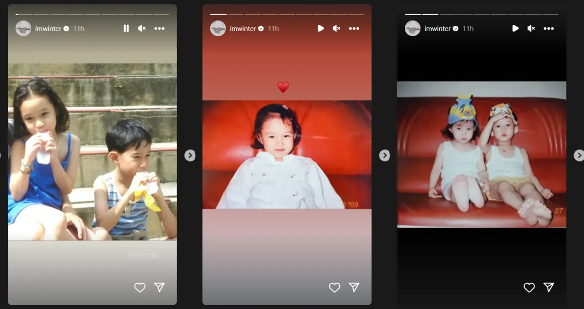 Winter aespa membagikan potret masa kecil dengan sang kakak