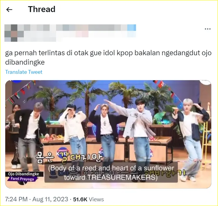 TREASURE menari diiringi Ojo Dibandingke Farel Prayoga