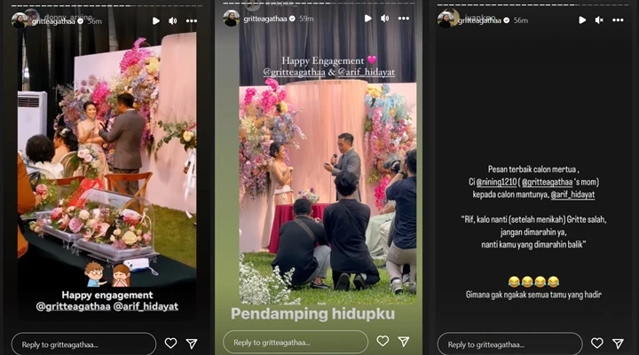 Gritte Agatha Resmi Tunangan, Pesan Sang Ibu ke Calon Mantu Bikin Tamu Ngakak