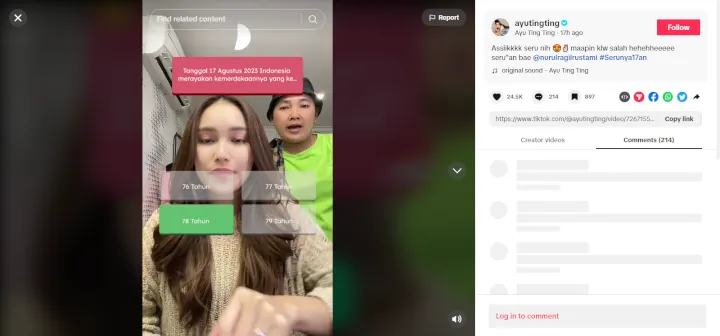 Kepintaran Ayu Ting Ting Terungkap Usai Main Kuis Soal Sejarah Indonesia