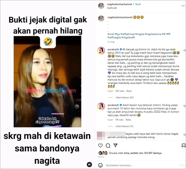 Aura Kasih Roasting Diri Sendiri Usai Video Lawas Komentari Bentuk Badan Nagita Slavina Viral Lagi