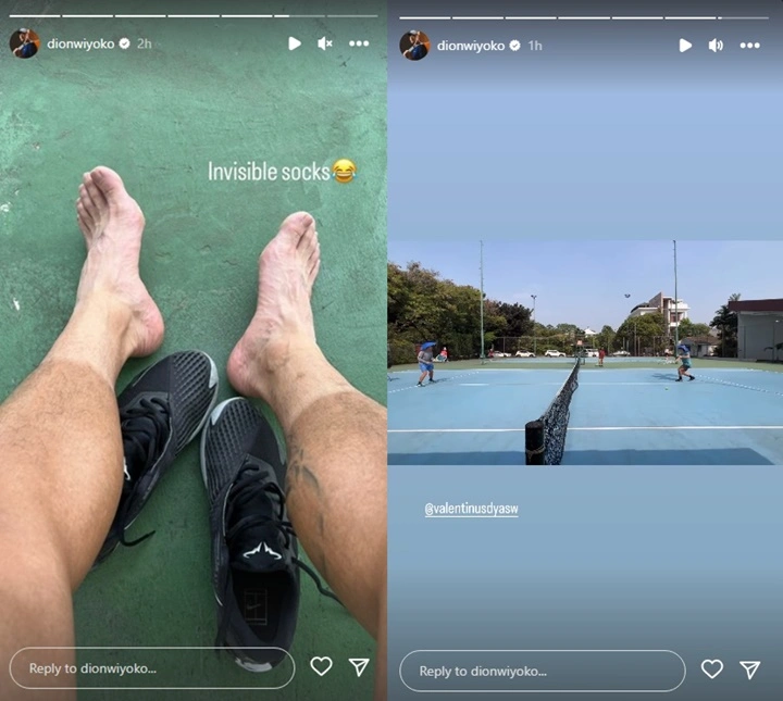 Ada-ada Saja, Cara Dion Wiyoko Halau Panas Saat Main Tenis Bikin Ngakak