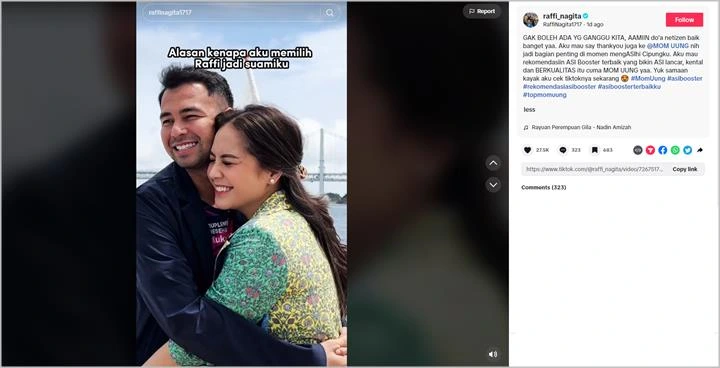 Mesra dengan Raffi Ahmad, Nagita Slavina: Gak Boleh Ada yang Ganggu Kita