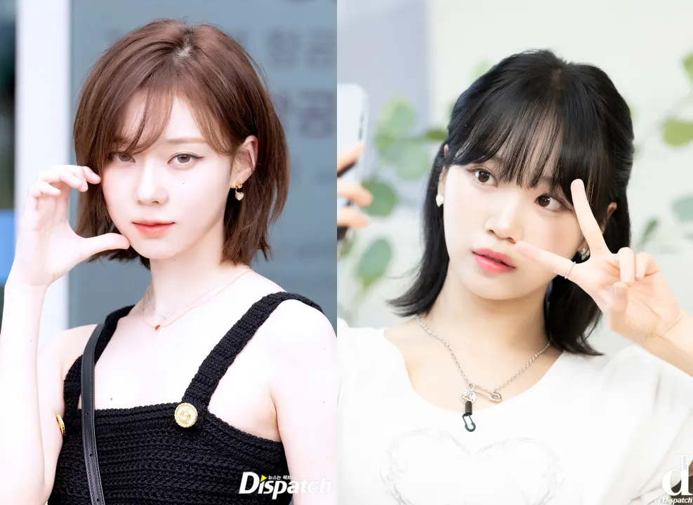 Winter aespa dan Kim Chaewon LE SSERAFIM rambut pendek