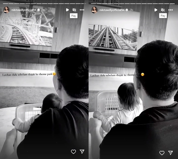 Ngakak, Suami Nikita Willy Ajak Issa Simulasi Naik Roller Coaster Pakai Perkakas Rumah
