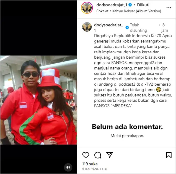 Pesan Doddy Sudrajat Kala Peringati HUT RI ke-78 Beda dari yang Lain