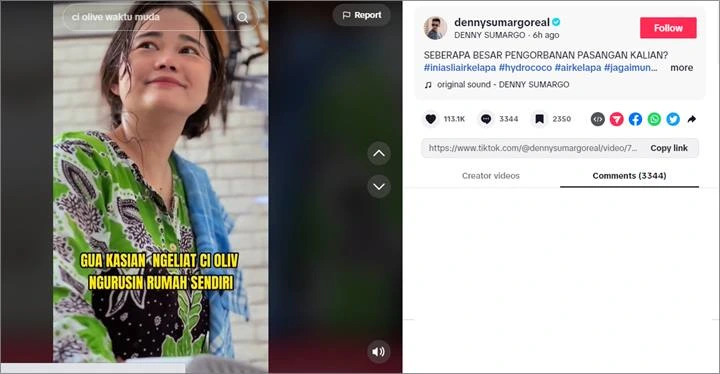 Denny Sumargo Bikin Konten Istri Terbaik, Olivia Allan Berdaster Jadi Pusat Perhatian