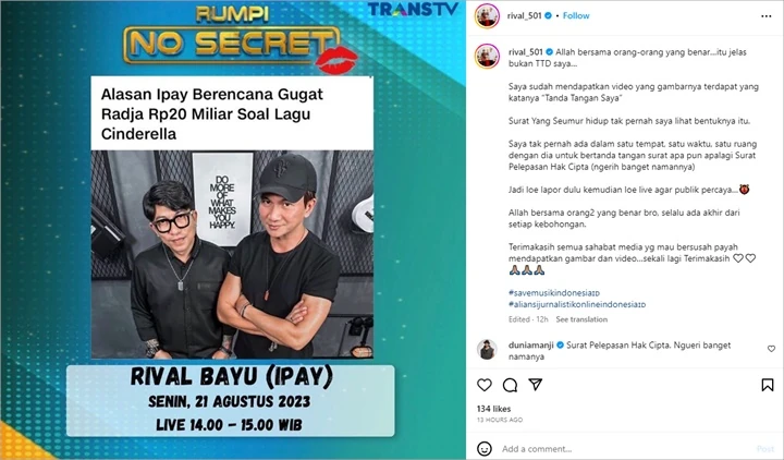 PIan Kasela Diduga Bohong Soal Pernyataan Hak Cipta, Reaksi Syok Feni Rose Disorot