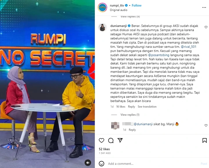 Anji Sindir Pedas Ian Kasela yang Tolak Mentah-mentah Diundang ke Podcast-nya
