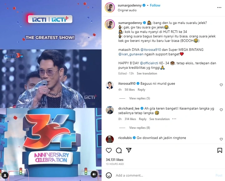 Denny Sumargo Pede Nyanyi Meski Suara Jelek, Rossa: Ini Murid Gue
