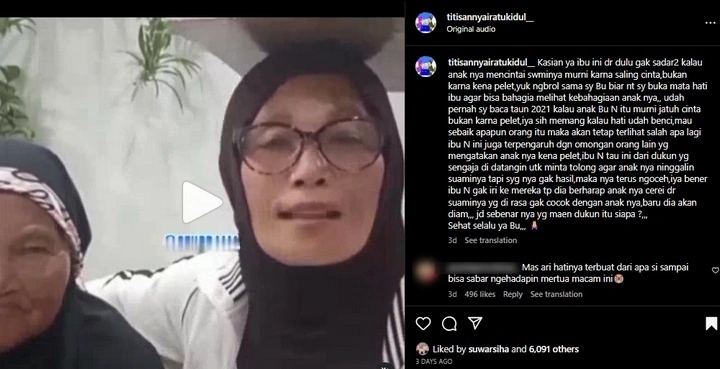 Ibunda Indah Permatasari Diramal