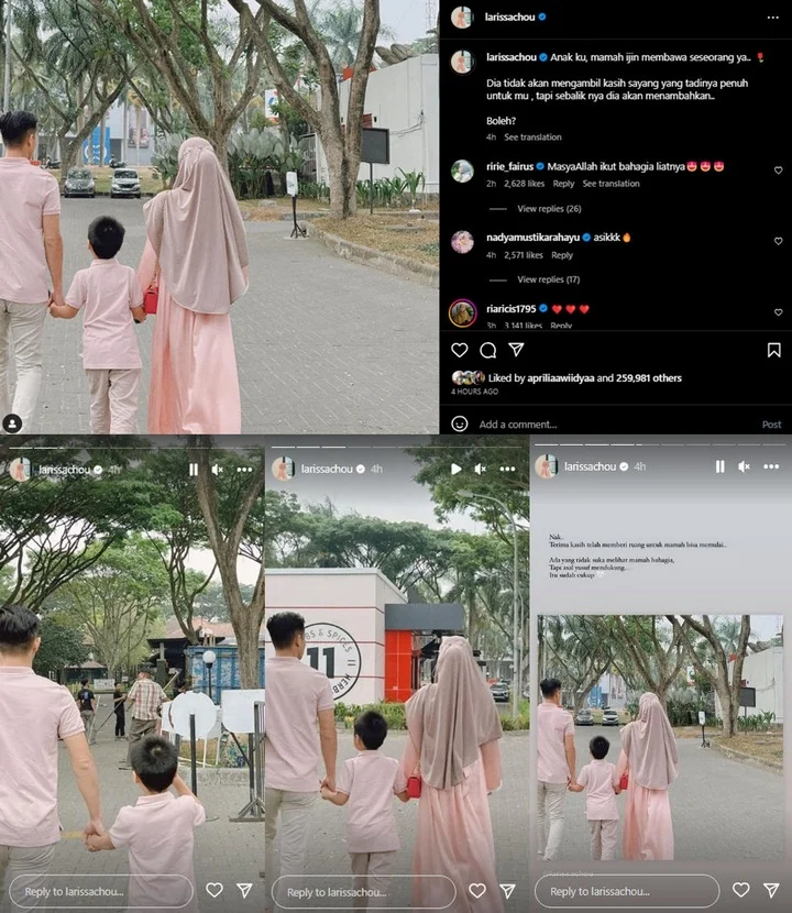 Larissa Chou Tulis Surat Menyentuh Untuk Cucu Arifin Ilham