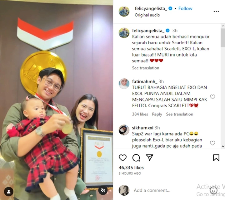 Felicya Angelista dan Caesar Hito Dapat Rekor MURI Usai Penjualan Scarlett Tembus 1 M