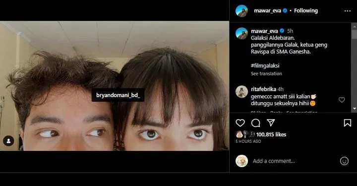 Potret Romantis Mawar Eva dan Bryan Domani
