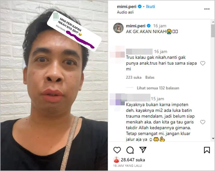 Mimi Peri Enggan Kecewakan Calon Istri, Beber Alasan Tak Akan Menikah