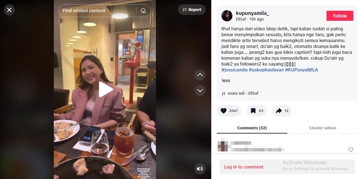 Jessica Mila Disebut Dianak Tirikan Keluarga Yakup Hasibuan, Sang Ibu Pasang Badan