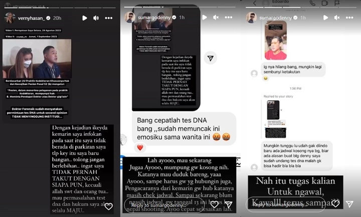 Klarifikasi Verny Hasan Bikin Muak, Denny Sumargo Desak Segera Dilakukan Tes DNA
