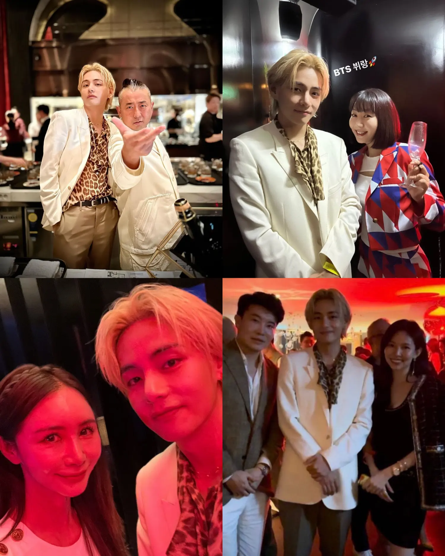 sikap V BTS ketika foto bareng dengan para tamu Frieze Seoul 2023 Paradise Art Festa