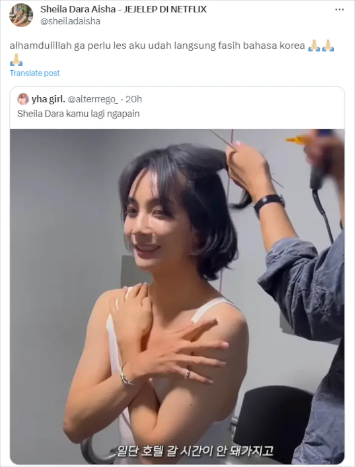 Sheila Dara Beri Respons Tak Terduga Usai Disebut Kembaran Jeonghan SEVENTEEN
