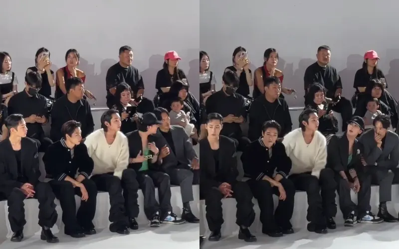 G-Dragon BIGBANG dan Kim Min Joon di acara fashion show brand WE11DONE