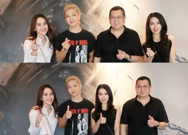 Ayu Ting Ting Full Senyum Pose Ala Bapak-bapak Bareng Taeyang BIGBANG