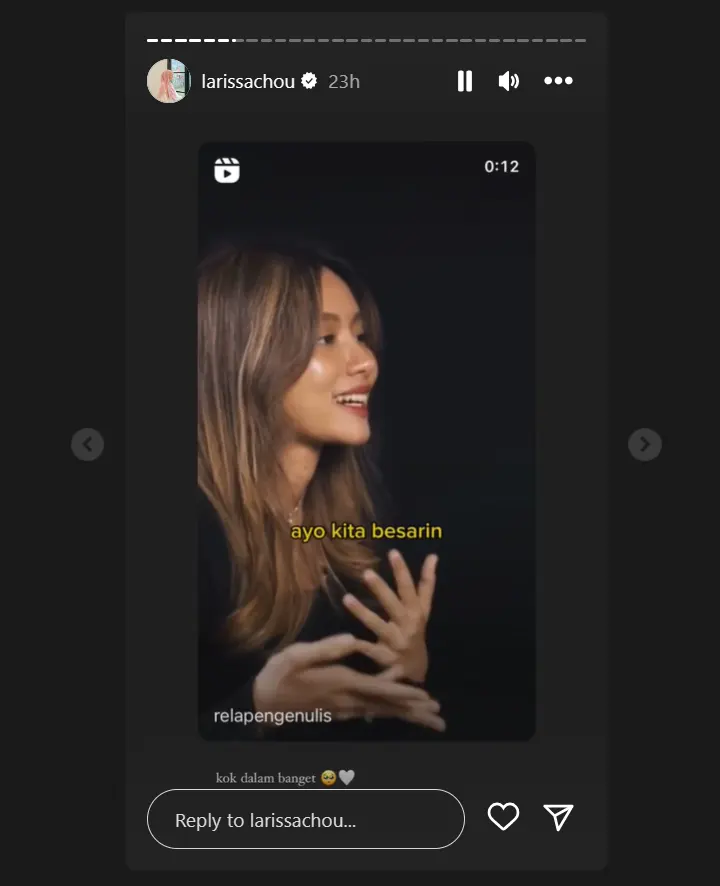 Larissa Chou post pasangan yang memutuskan menikah