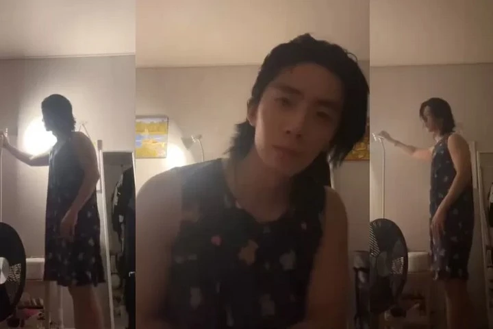 Aksi Random Hwiyoung SF9 Pakai Daster Ala Emak-Emak