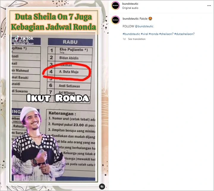 Duta Sheila On 7 Jadi Buah Bibir Gegara Jadwal Ronda, Satu Nama Lain Bikin Salfok
