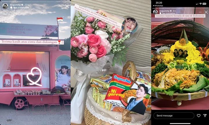 Park Bo Gum Dapat Foodtruck Tumpeng, IU Nimbrung Pakai Bahasa Indonesia