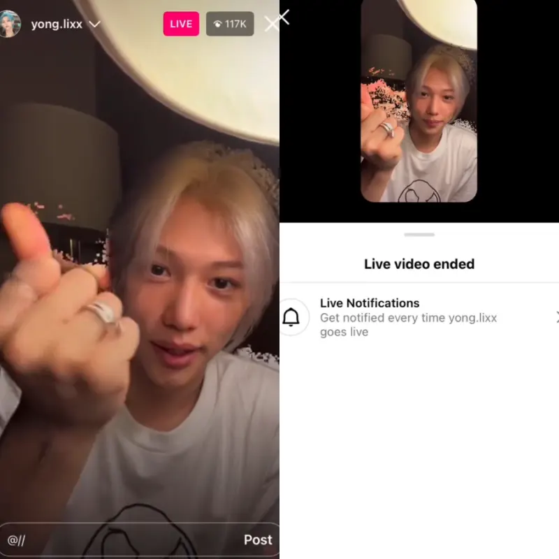 cara lucu Felix Stray Kids menghentikan Instagram Live