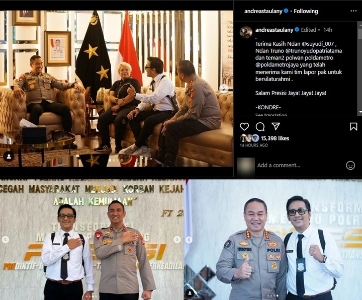 Potret Andre Taulany Bareng Petinggi Polda