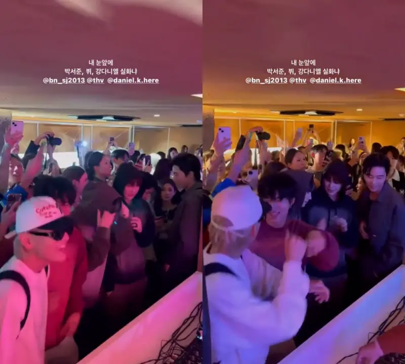 momen V BTS, Park Seo Joon, Kang Daniel, dan Bada Lee BEBE \