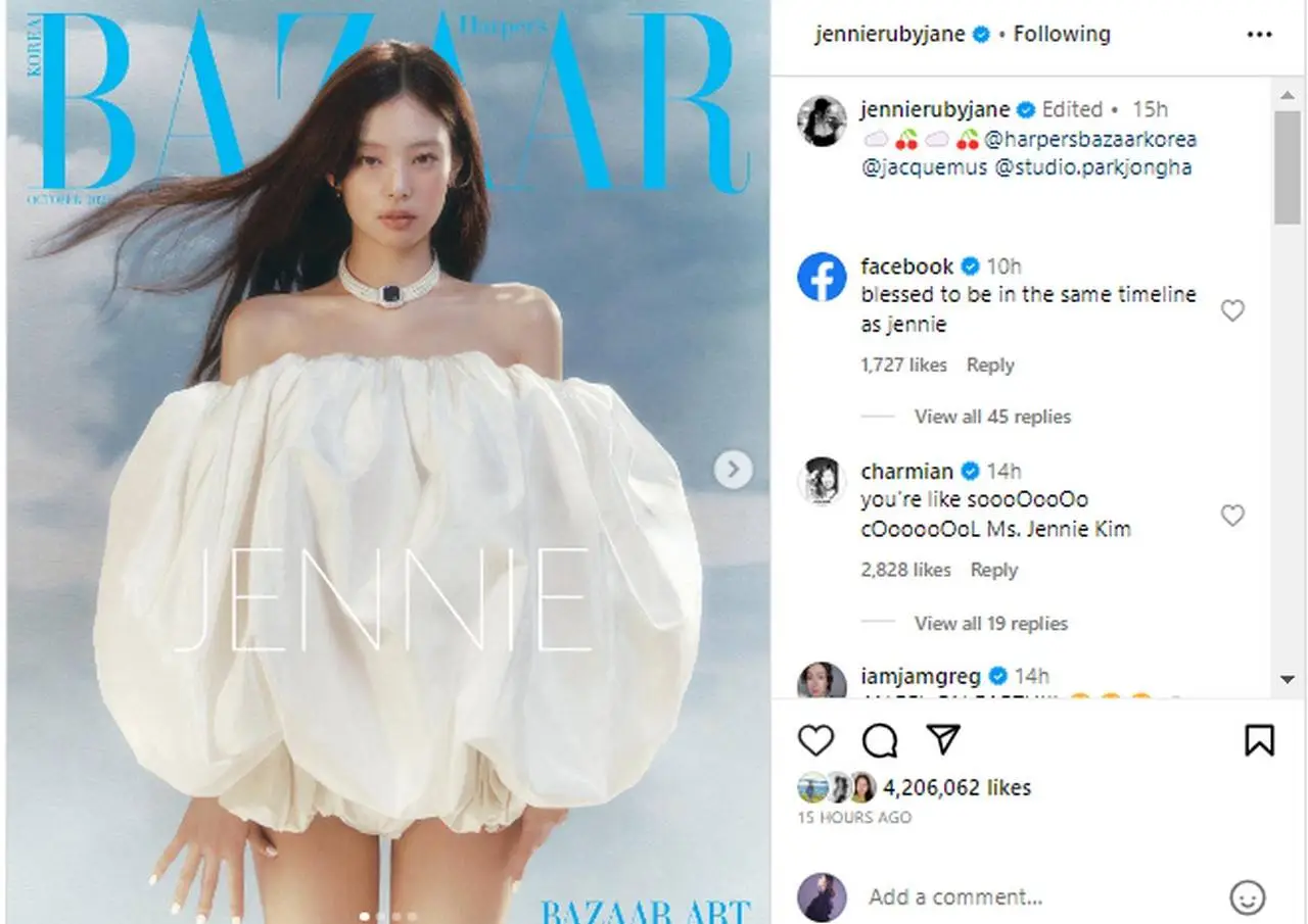 Buktikan Jadi Fashionista Sejati, Jennie Tampil Menawan Berbalut Jacquemus di Harper\'s Bazaar