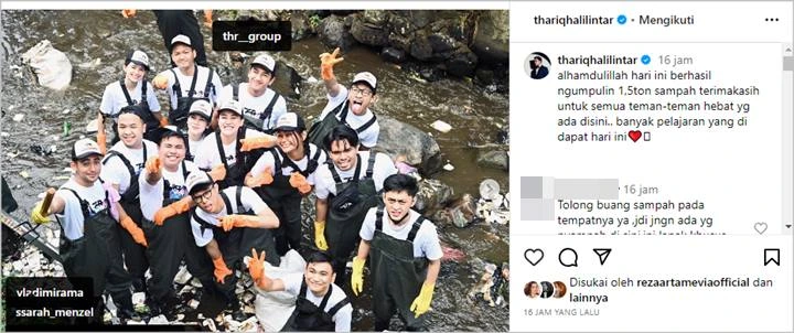 Thariq Halilintar Pajang Foto Bareng Aaliyah Massaid Bersihkan Sungai, Reaksi Reza Artamevia Manis