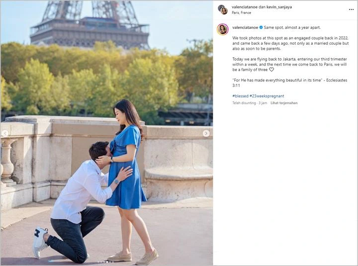 Kevin Sanjaya Elus Hingga Cium Baby Bump Valencia Tanoe Saat Foto di Spot Romantis Penuh Kenangan
