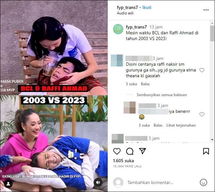 Raffi Ahmad Recreate Adegan Baring di Paha BCL Setelah 20 Tahun