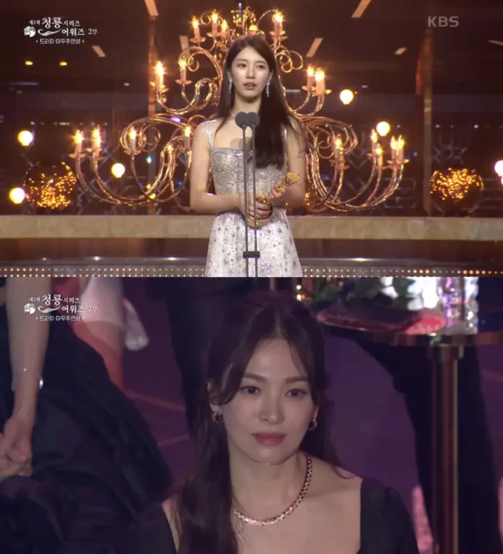 Dipuji Song Hye Kyo, Suzy Gak Nyaman Karena Gaun di Blue Dragon Series Awards 2023