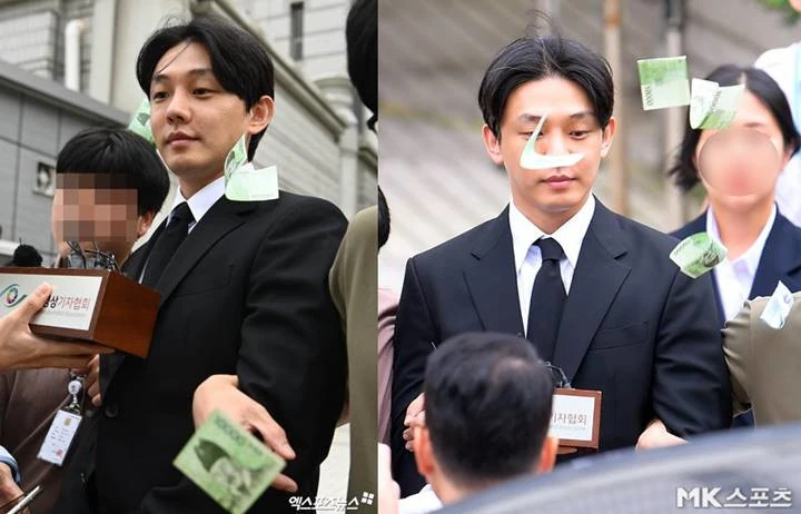 Yoo Ah In Dilempar Segepok Uang Pasca Interogasi Kasus Narkoba di Pengadilan