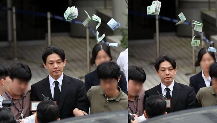 Yoo Ah In Dilempar Segepok Uang Pasca Interogasi Kasus Narkoba di Pengadilan