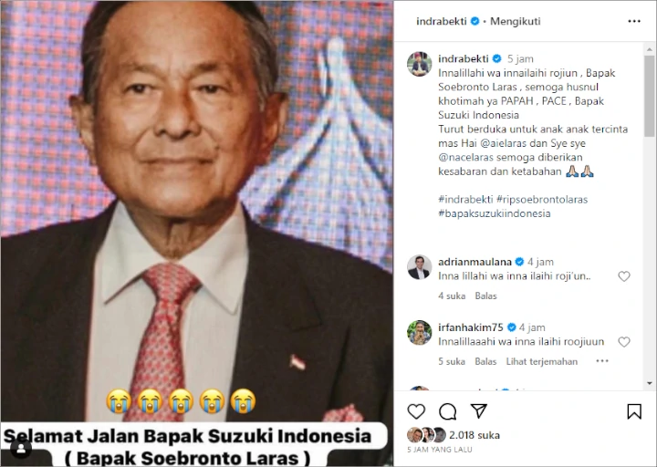 Indra Bekti Tiba-tiba Bawa Berita Duka