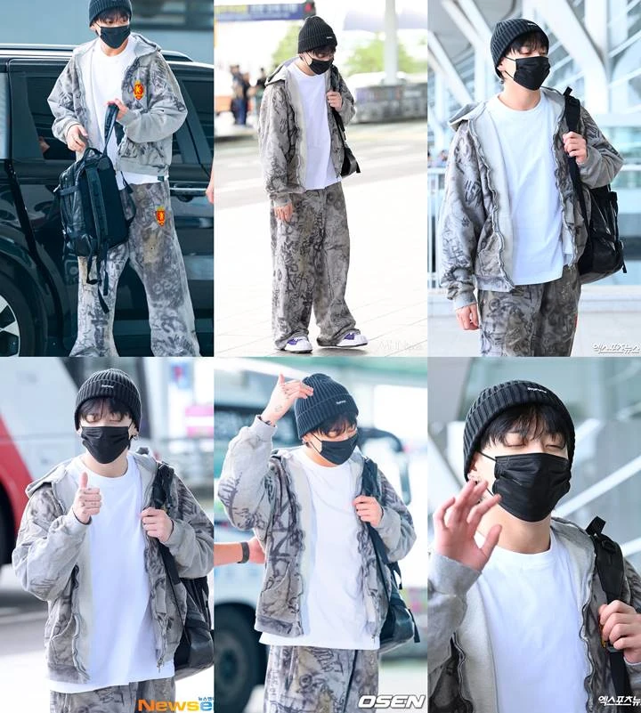 Jungkook BTS Gak Bisa Melek Saat Sapa Reporter di Bandara OTW New York