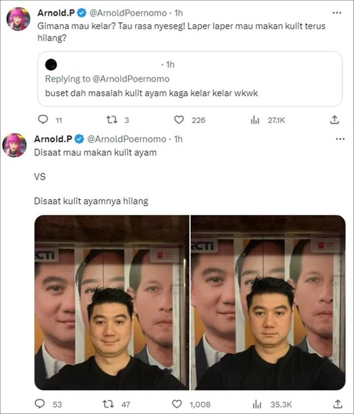 Chef Arnold Tantrum Perkara Kulit Ayam Dicolong Renatta Moeloek, Netizen: Gak Kelar-kelar