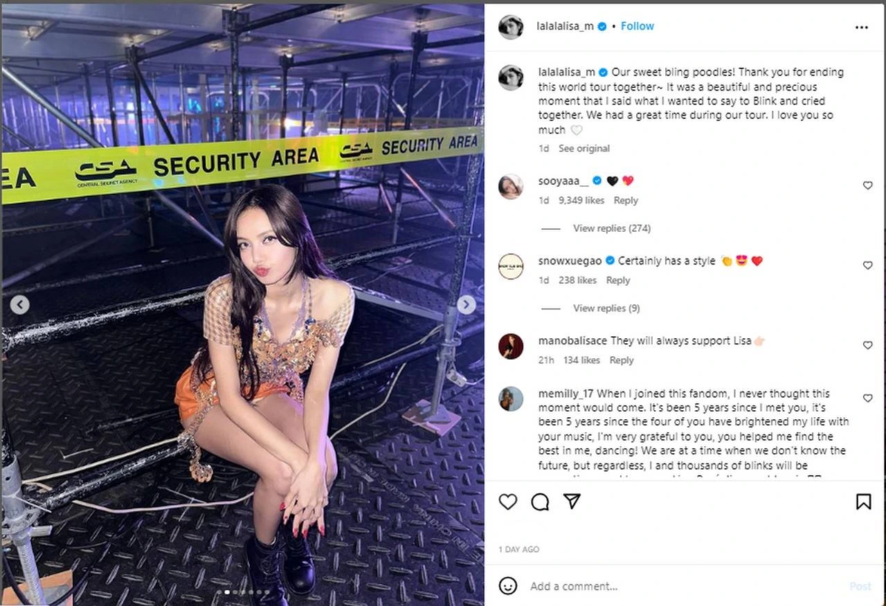 Ungkap Cinta Ke Blink, Lisa Sebut Konser Terakhir \'Born Pink\' Momen Berharga di Tengah Gemelut Kontr