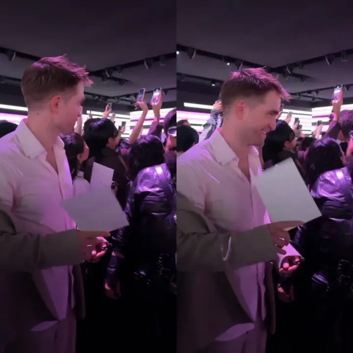 Robert Pattinson ketika melihat Jisoo BLACKPINK di Paris Fashion Week