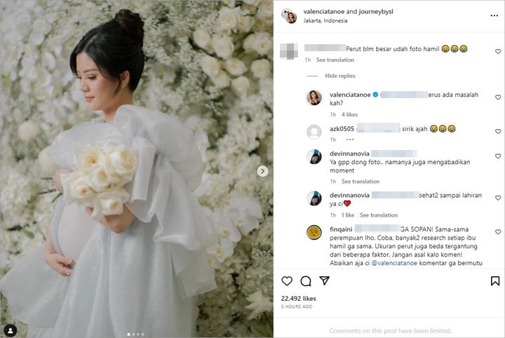 Biasa Kalem, Valencia Tanoe Jawab Savage Saat Foto Maternity Dinyinyiri Netizen