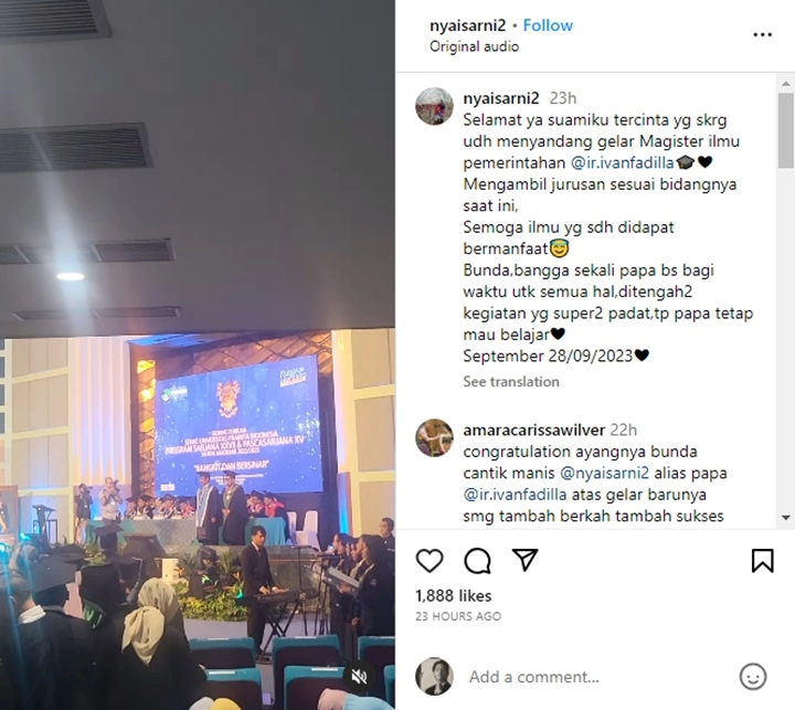 Verrell Bramasta dan Ibu Tiri Kompak Pamer Ivan Fadilla Lulus S2 dengan Nilai Sangat Memuaskan