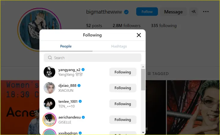 BM KARD follow Giselle aespa