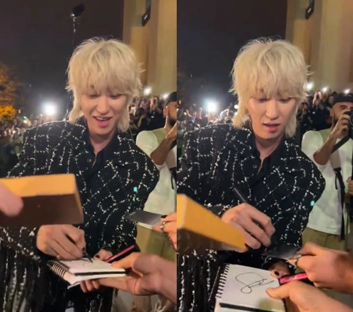 The8 SEVENTEEN Viral Usai Tandatangani PC Hongjoong ATEEZ di Paris Fashion Week 2023