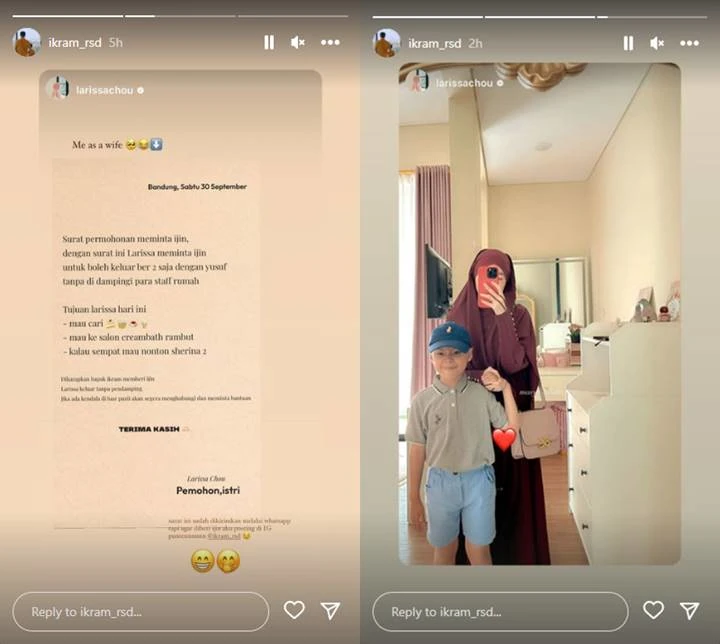 Ikram Rosadi Khawatir, Larissa Chou Justru Minta Tak Diintilin Saat Keluar Rumah