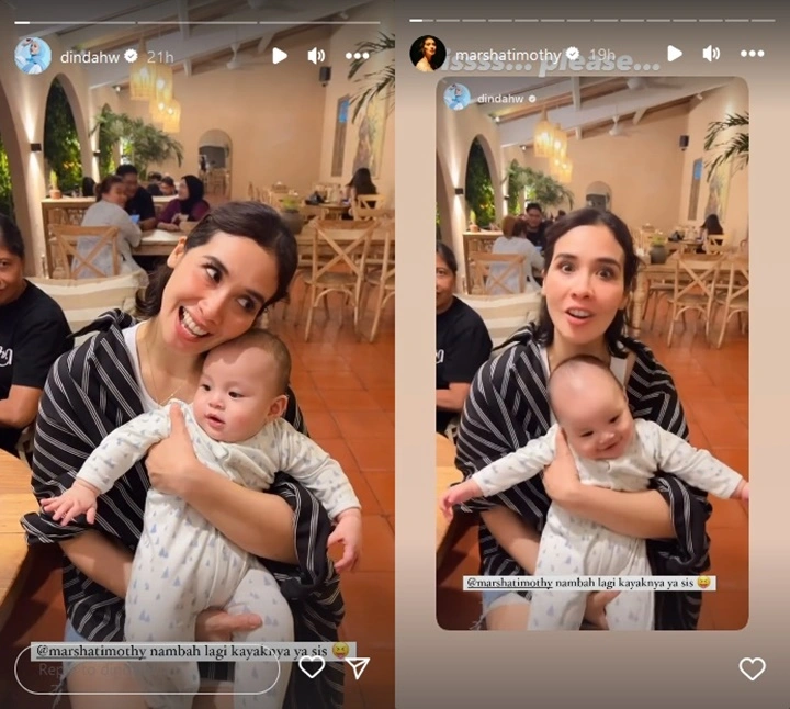 Gendong Bayi Lucu Dinda Hauw, Marsha Timothy Langsung Ngegas Dipanggil Nenek
